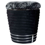 paris prix Tabouret Design en Tissu "Doric" 50cm Noir & Gris