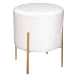 paris prix Tabouret Design en Velours "Living" 40cm Ivoire & Or