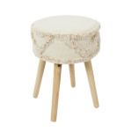 Paris Prix Tabouret Design Ethnique "Mirage" 41cm Blanc