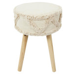 paris prix Tabouret Design Ethnique "Mirage" 41cm Blanc