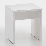 Paris Prix Tabouret Design "Noble" 44cm Blanc Brillant