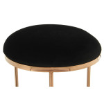 Paris Prix Tabouret Design "Wynona" 49cm Noir & Or Rose