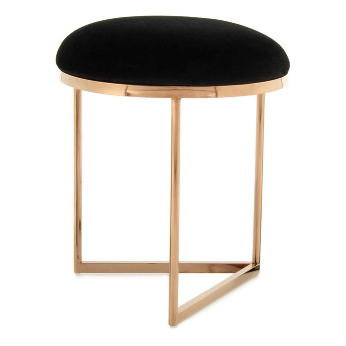 Paris Prix Tabouret Design "Wynona" 49cm Noir & Or Rose