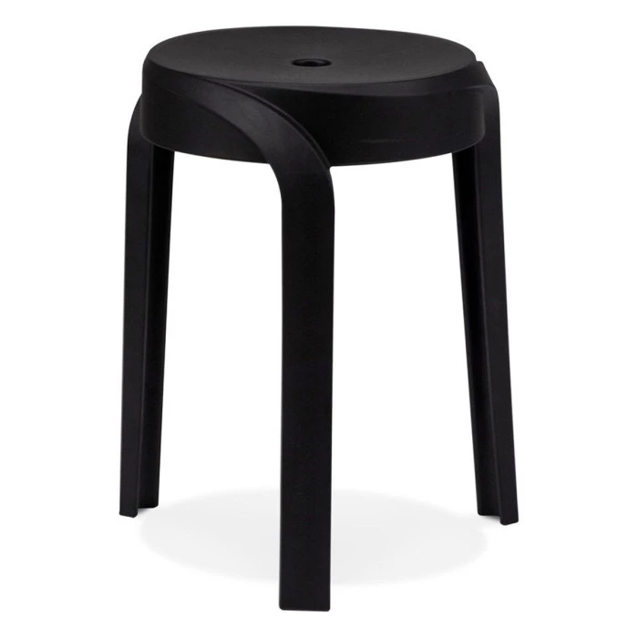 Paris Prix Tabouret Empilable Rond "Barton" 45cm Noir