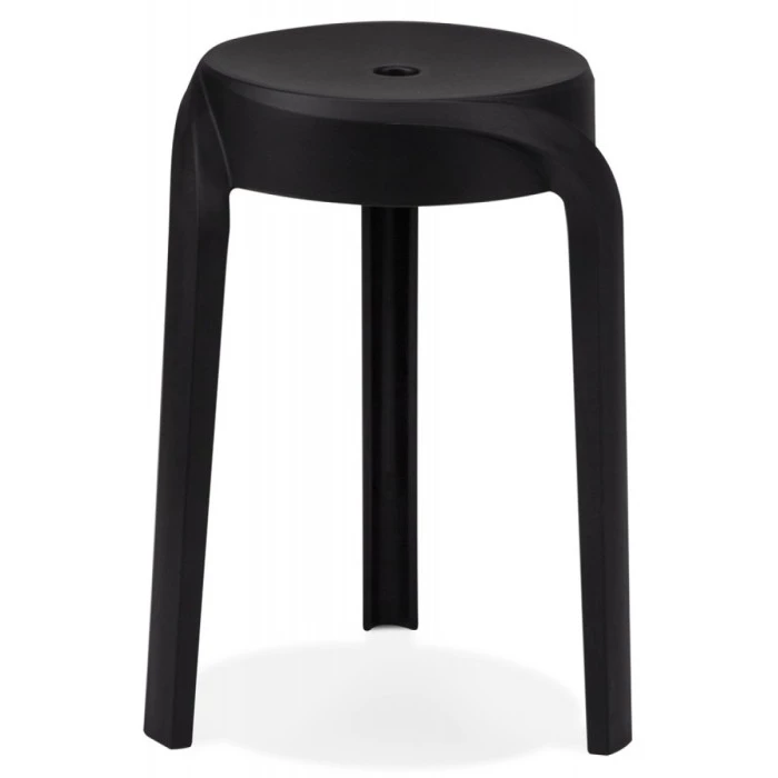 Paris Prix Tabouret Empilable Rond "Barton" 45cm Noir
