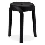 paris prix Tabouret Empilable Rond "Barton" 45cm Noir