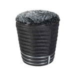 Paris Prix Tabouret En Tissu "Doric" 50cm Anthracite & Argent