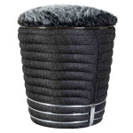 paris prix Tabouret en Tissu "Doric" 50cm Anthracite & Argent