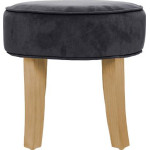 Paris Prix Tabouret En Velours "Adriel" 35cm Gris Foncé
