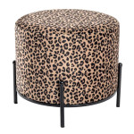 paris prix Tabouret en Velours "Motif Léopard" 35cm Marron