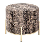 paris prix Tabouret en Velours "Motif Serpent" 35cm Marron