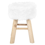 Paris Prix Tabouret Imitation Fourrure "Curtis" 40cm Blanc