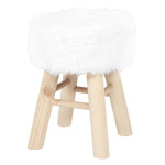 paris prix Tabouret Imitation Fourrure "Curtis" 40cm Blanc