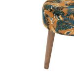 Paris Prix Tabouret Imprimé En Velours "Sango" 40cm Ocre