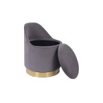Paris Prix Tabouret Pivotant En Velours "Viktor" 68cm Gris