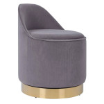 paris prix Tabouret Pivotant en Velours "Viktor" 68cm Gris