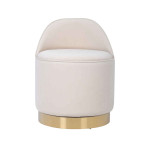 Paris Prix Tabouret Pivotant En Velours "Viktor" 68cm Ivoire