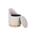 Paris Prix Tabouret Pivotant En Velours "Viktor" 68cm Ivoire
