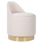 paris prix Tabouret Pivotant en Velours "Viktor" 68cm Ivoire