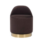 Paris Prix Tabouret Pivotant En Velours "Viktor" 68cm Marron