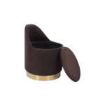 Paris Prix Tabouret Pivotant En Velours "Viktor" 68cm Marron