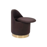 Paris Prix Tabouret Pivotant En Velours "Viktor" 68cm Marron