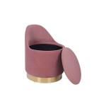 Paris Prix Tabouret Pivotant En Velours "Viktor" 68cm Rose
