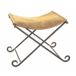 paris prix Tabouret Pliable en Cuir "Rodéo" 58cm Marron
