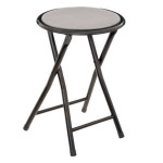 paris prix Tabouret Pliant en Velours "Cyda" 45cm Gris