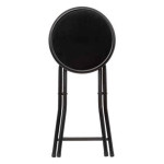 Paris Prix Tabouret Pliant En Velours "Cyda" 45cm Noir