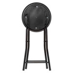 Paris Prix Tabouret Pliant En Velours "Cyda" 45cm Noir