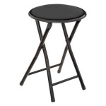 paris prix Tabouret Pliant en Velours "Cyda" 45cm Noir