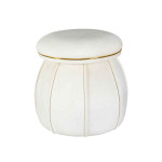 Paris Prix Tabouret Rond Design "Corin" 55cm Ivoire & Or