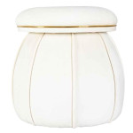 paris prix Tabouret Rond Design "Corin" 55cm Ivoire & Or