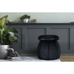Paris Prix Tabouret Rond Design "Corin" 55cm Noir & Gris