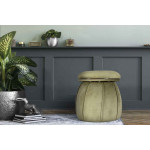 Paris Prix Tabouret Rond Design "Corin" 55cm Vert & Gris