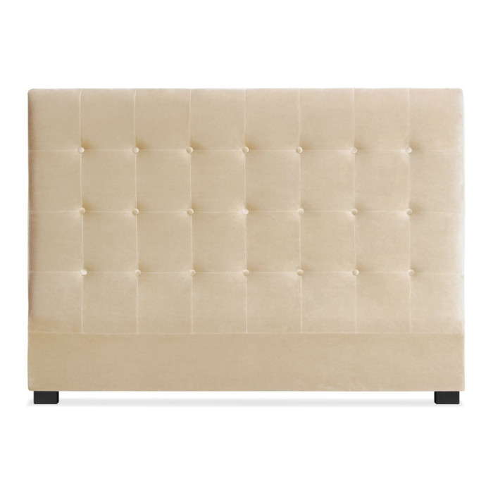 Paris Prix Tête De Lit Capitonnée En Velours "Amor" 160cm Beige