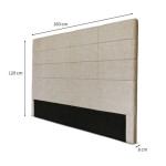 Paris Prix Tête De Lit Design "Quadrillée" 140cm Beige