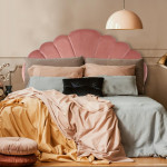 Paris Prix Tête De Lit En Velours "Shelly" 160cm Rose