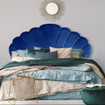 Paris Prix Tête De Lit En Velours "Shelly" 180cm Bleu