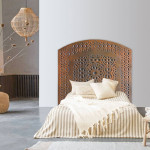 Paris Prix Tête De Lit Orientale En Bois "Sculpté" 124cm Cuivre Rouge