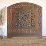 Paris Prix Tête De Lit Orientale En Bois "Sculpté" 124cm Cuivre Rouge