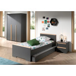 Paris Prix Tiroir De Lit En Bois "London" 90x200cm Gris Anthracite