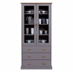 paris prix Vaisselier 2 Portes & 3 Tiroirs "Zernan" 190cm Gris