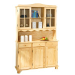 Paris Prix Vaisselier 3 Portes En Bois Massif "Alienor" 198cm Naturel