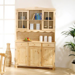 Paris Prix Vaisselier 3 Portes En Bois Massif "Alienor" 198cm Naturel