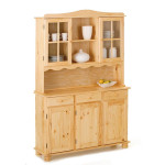 paris prix Vaisselier 3 Portes en Bois Massif "Alienor" 198cm Naturel