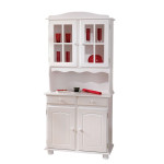 Paris Prix Vaisselier 4 Portes Bois Massif "Alienor" 198cm Blanc