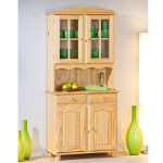 Paris Prix Vaisselier 4 Portes Bois Massif "Alienor" 198cm Naturel