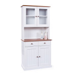 Paris Prix Vaisselier 4 Portes "Takao" 90cm Blanc & Naturel